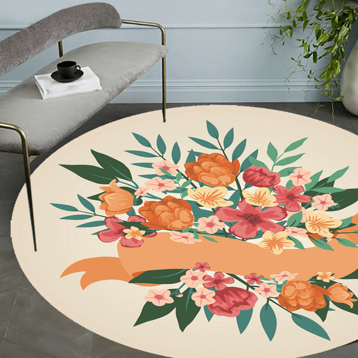 Stornfield | Unique Floral Pattern Rug Pink and Orange Kids Rug Pet Friendly Washable Non-Slip Rug for Kids Bedroom