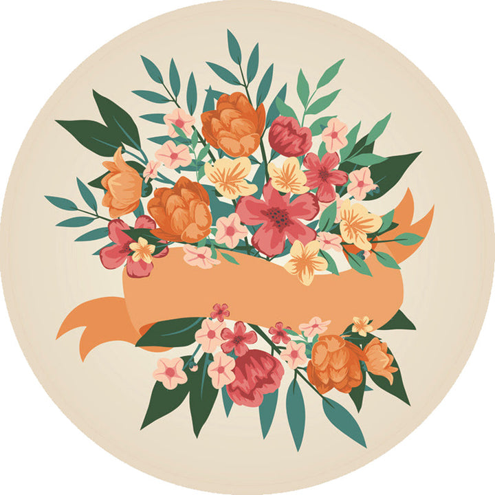 Stornfield | Unique Floral Pattern Rug Pink and Orange Kids Rug Pet Friendly Washable Non-Slip Rug for Kids Bedroom