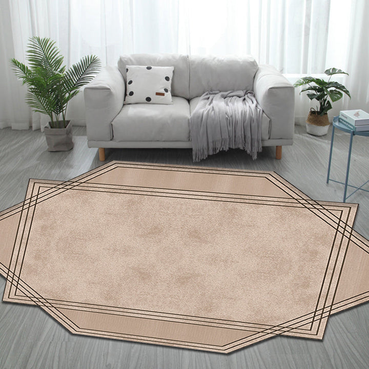 Stornfield | Brown Bedroom Rug New Plain Polyester Pet-Friendly Non-Slip Area Rug