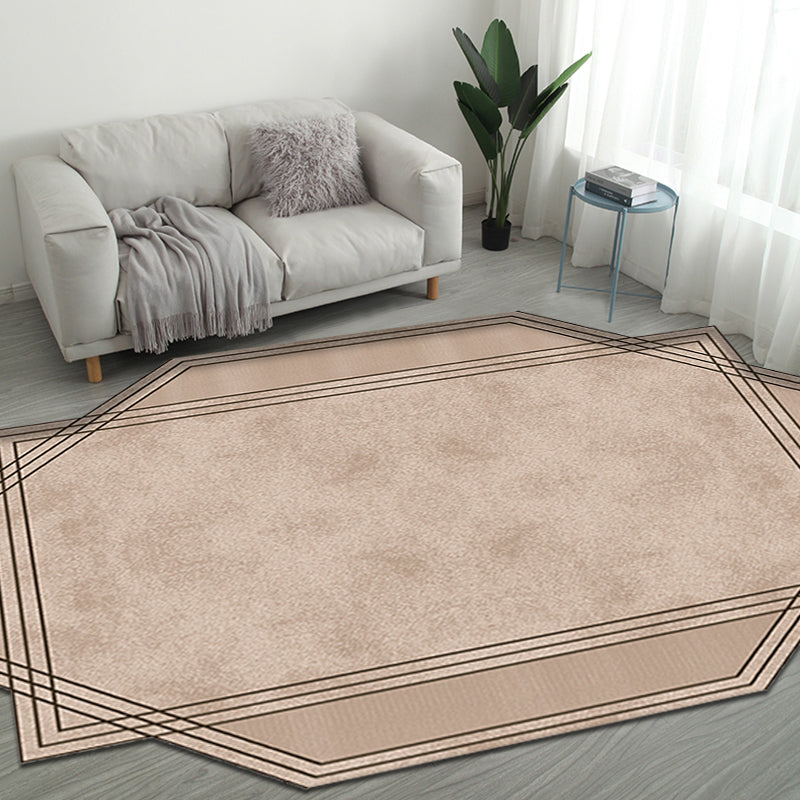 Stornfield | Brown Bedroom Rug New Plain Polyester Pet-Friendly Non-Slip Area Rug