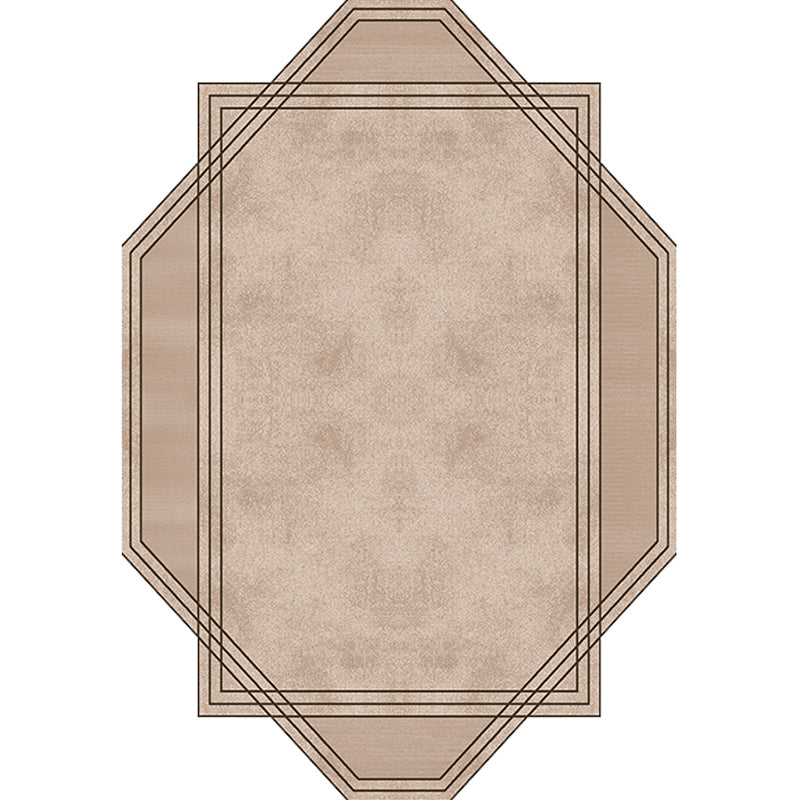 Stornfield | Brown Bedroom Rug New Plain Polyester Pet-Friendly Non-Slip Area Rug
