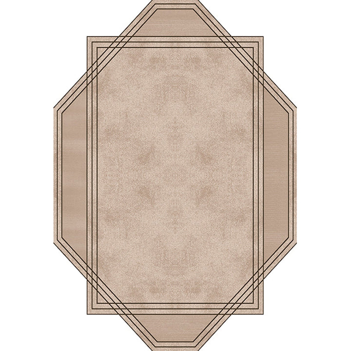 Stornfield | Brown Bedroom Rug New Plain Polyester Pet-Friendly Non-Slip Area Rug