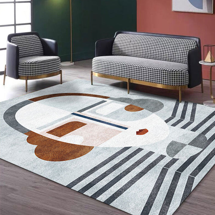 Stornfield | Multicolored Living Room Rug Nordic Pattern Polyester Washable Pet-friendly Rug
