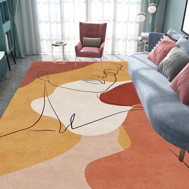 Stornfield | Multicolored Living Room Rug Nordic Pattern Polyester Washable Pet-friendly Rug