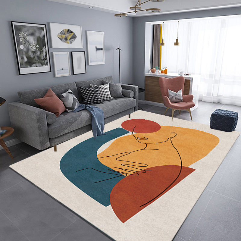 Stornfield | Multicolored Living Room Rug Nordic Pattern Polyester Washable Pet-friendly Rug