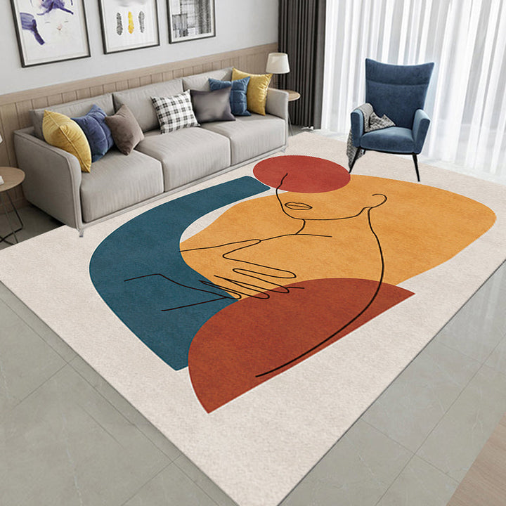 Stornfield | Multicolored Living Room Rug Nordic Pattern Polyester Washable Pet-friendly Rug