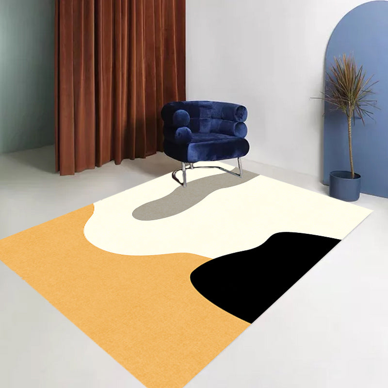 Stornfield | Innovative Beige Abstract Polyester Floor Mat Non-Slip Washable Pet-Friendly Mat for Living Room