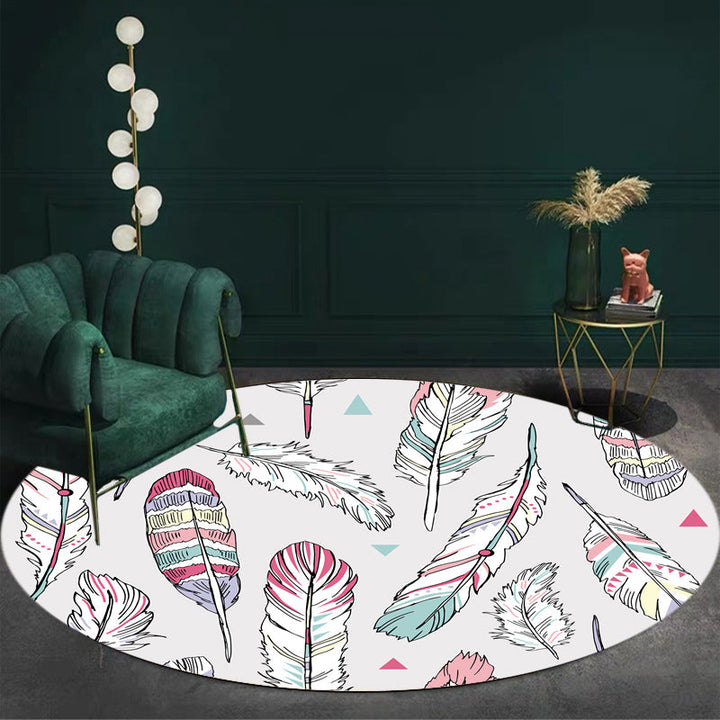 Stornfield | Shaded Feather Pattern Light Grey Polyester Kids Rug Pet Friendly Washable Area Rug for Nursery Playroom
