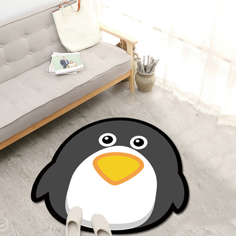 Stornfield | Unique Green and Pink Cartoon Animal Pattern Rug - Kids' Polyester Rug, Pet-Friendly, Washable, Non-Slip for Children's Room