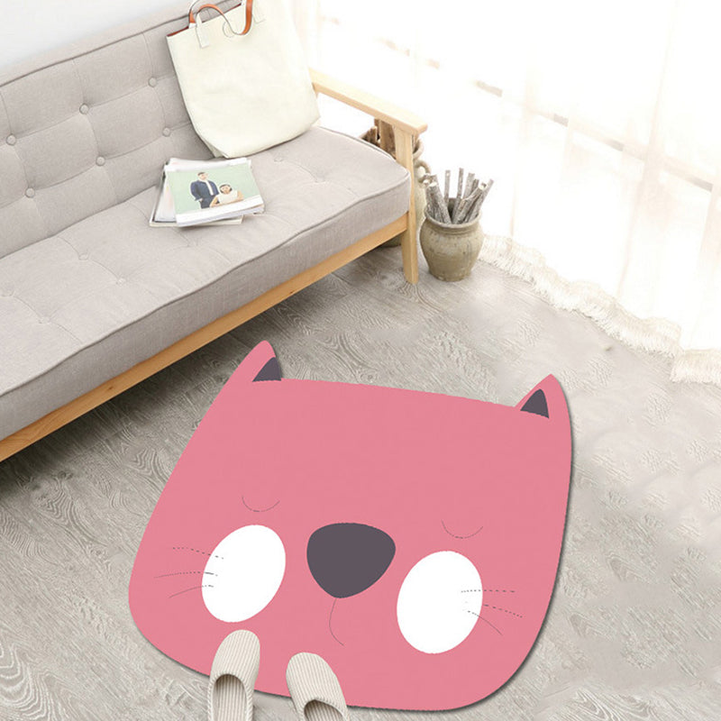 Stornfield | Unique Green and Pink Cartoon Animal Pattern Rug - Kids' Polyester Rug, Pet-Friendly, Washable, Non-Slip for Children's Room