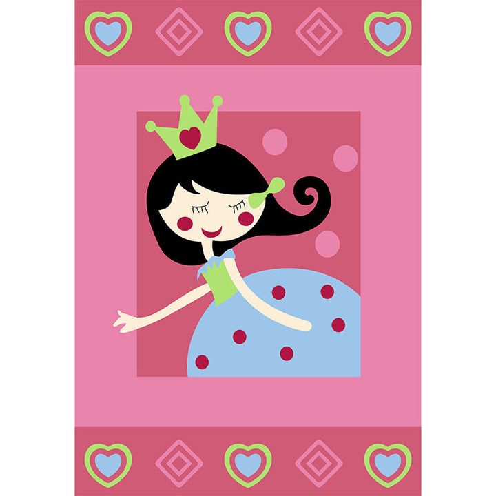 Stornfield | Pink Cute Cartoon Character Polyester Rug Kids Play Mat Washable Pet Friendly Non-Slip Mat for Nursery