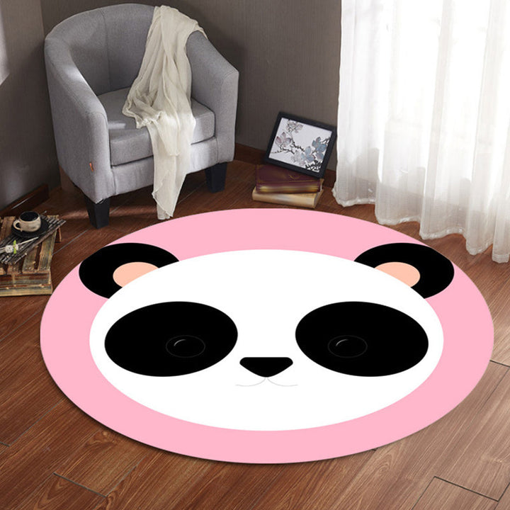 Stornfield | Blue and Pink Cartoon Animal Pattern Polyester Mat for Kids Washable, Pet-Friendly, Non-Slip Mat for Children's Bedroom