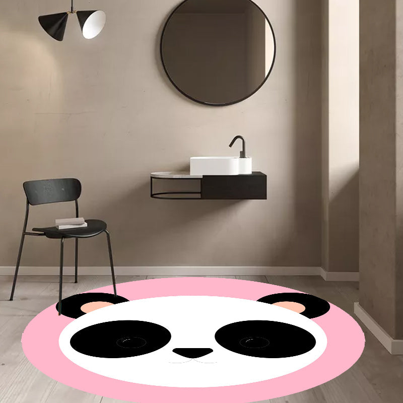 Stornfield | Blue and Pink Cartoon Animal Pattern Polyester Mat for Kids Washable, Pet-Friendly, Non-Slip Mat for Children's Bedroom