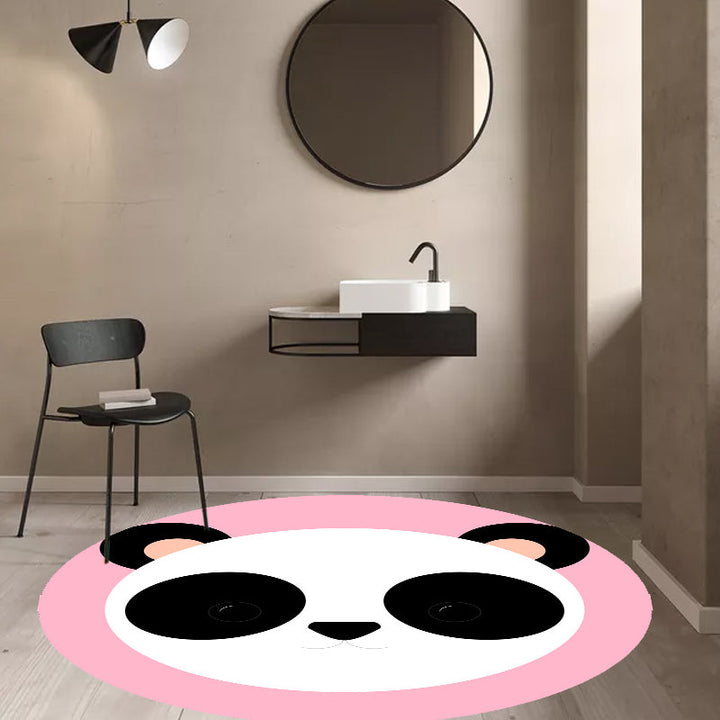 Stornfield | Blue and Pink Cartoon Animal Pattern Polyester Mat for Kids Washable, Pet-Friendly, Non-Slip Mat for Children's Bedroom