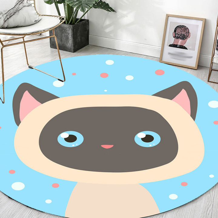Stornfield | Blue and Pink Cartoon Animal Pattern Polyester Mat for Kids Washable, Pet-Friendly, Non-Slip Mat for Children's Bedroom