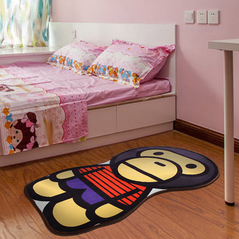 Stornfield | Stylish Cartoon Character Pattern Rug Multicolor Kids Rug Washable Polyester Pet Friendly Non-Slip Mat for Kids Room