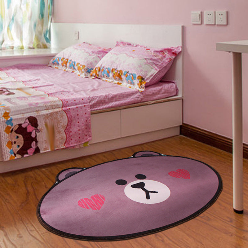 Stornfield | Stylish Cartoon Character Pattern Rug Multicolor Kids Rug Washable Polyester Pet Friendly Non-Slip Mat for Kids Room