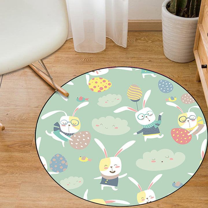 Stornfield | Unusual Cartoon Animal Pattern Multicolor Polyester Kids Rug Pet-Friendly Washable Area Rug for Children's Room