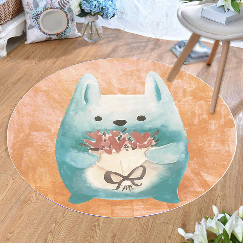 Stornfield | Unusual Cartoon Animal Pattern Multicolor Polyester Kids Rug Pet-Friendly Washable Area Rug for Children's Room