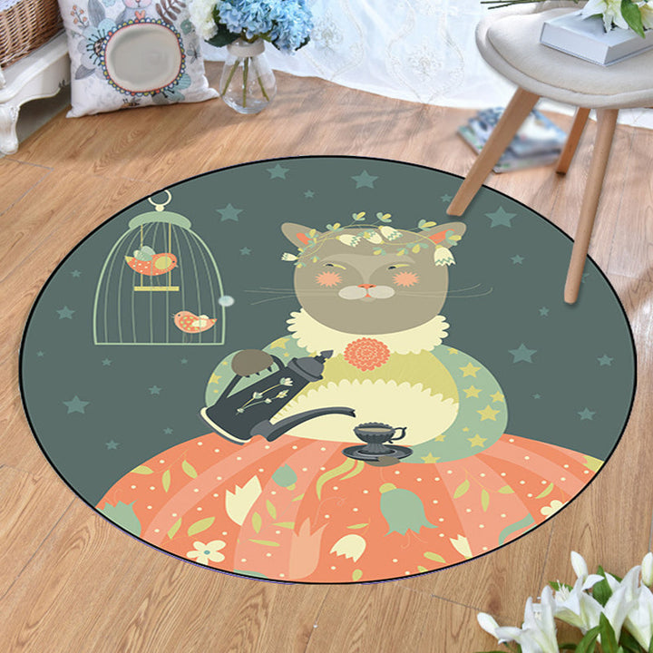 Stornfield | Unusual Cartoon Animal Pattern Multicolor Polyester Kids Rug Pet-Friendly Washable Area Rug for Children's Room