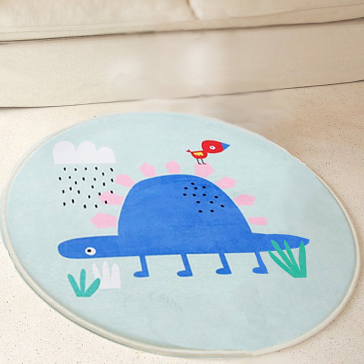 Stornfield | Grayon and Green Polyester Cartoon Animal Rug for Kids, Washable Rug, Pet Friendly, Non-Slip Mat for Your Child's Bedroom