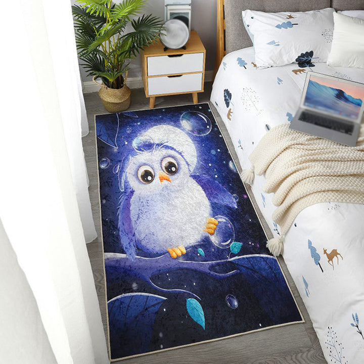 Stornfield | Green and Blue Dog Pattern Kids Rug Polyester Washable Pet-Friendly Non-Slip Area Rug for Children's Room