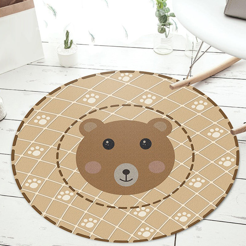 Stornfield | Black and Green Kids Rug, Polyester, Cartoon Animal and Flower Pattern, Pet-Friendly Mat, Washable, Non-Slip Backing, Decorative Rug