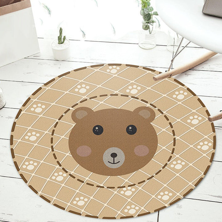 Stornfield | Black and Green Kids Rug, Polyester, Cartoon Animal and Flower Pattern, Pet-Friendly Mat, Washable, Non-Slip Backing, Decorative Rug