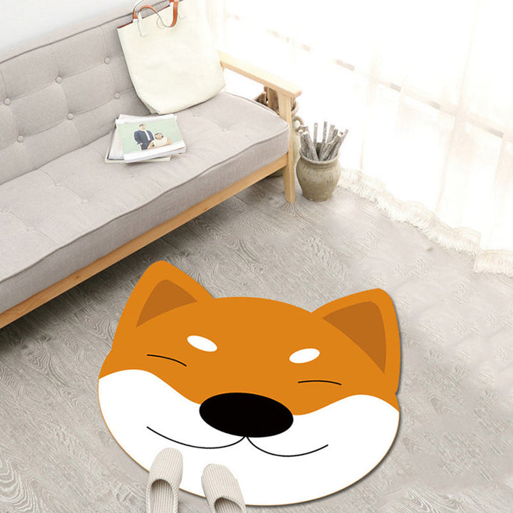 Stornfield | Green and Blue Cartoon Animal Pattern Polyester Children's Rug Washable Pet Friendly Non-Slip Area Rug for Kids Room