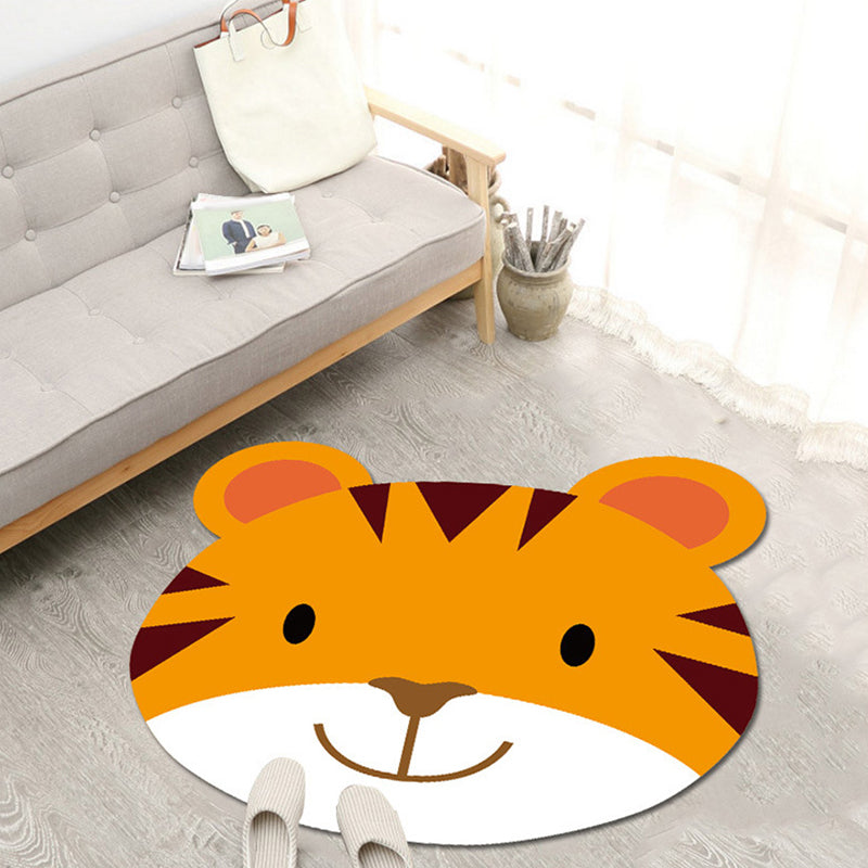 Stornfield | Green and Blue Cartoon Animal Pattern Polyester Children's Rug Washable Pet Friendly Non-Slip Area Rug for Kids Room