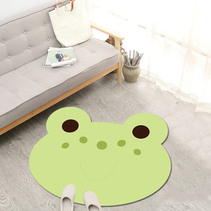 Stornfield | Green and Blue Cartoon Animal Pattern Polyester Children's Rug Washable Pet Friendly Non-Slip Area Rug for Kids Room