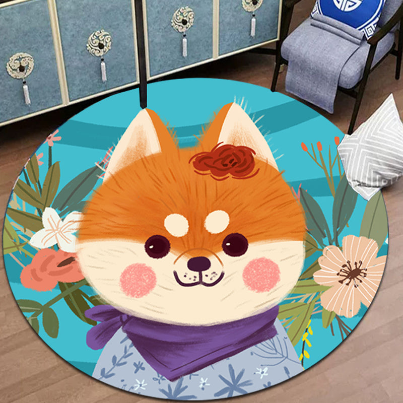 Stornfield | Pink and Blue Children's Polyester Cartoon Animal Rug Washable Animal-Friendly Mat Non-Slip Backing Decorative Rug