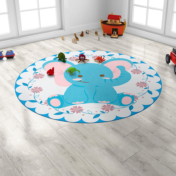 Stornfield | Cute Multicolor Cartoon Animal Pattern Rug Non-Slip Washable Polyester Kids Rug for Children's Bedroom