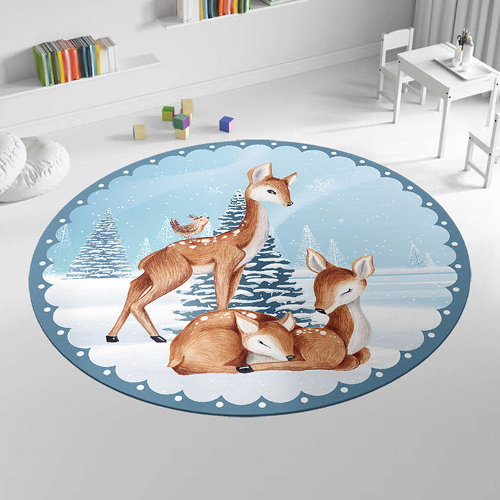 Stornfield | Cute Multicolor Cartoon Animal Pattern Rug Non-Slip Washable Polyester Kids Rug for Children's Bedroom