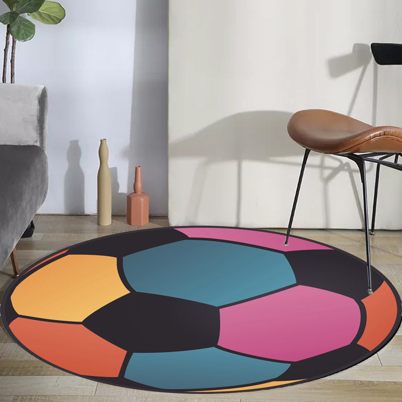 Stornfield | Kids' Multicolor Pattern Polyester Sports Mat Washable, Pet-Friendly, Non-Slip Rug for Kids' Bedroom