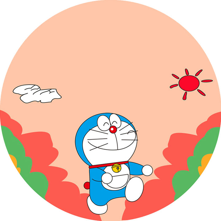 Stornfield | Kids Pink and Red Cartoon Cat Pattern Polyester Mat, Washable, Pet-Friendly, Non-Slip Mat for Kids Bedroom