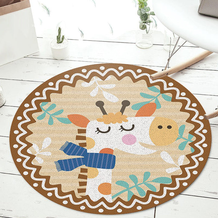 Stornfield | Green and Blue Stylish Cartoon Animal Pattern Rug Polyester Kids' Rug, Pet Friendly, Washable, with Anti-Slip Backing for Children's Room