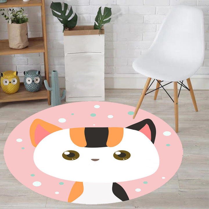 Stornfield | Pink and Blue Children's Polyester Cartoon Animal Rug Washable Animal-Friendly Mat Non-Slip Backing Decorative Rug