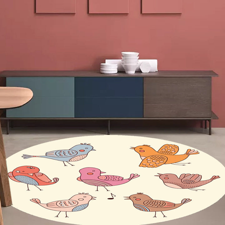 Stornfield | Pink and Blue Children's Polyester Cartoon Animal Rug Washable Animal-Friendly Mat Non-Slip Backing Decorative Rug