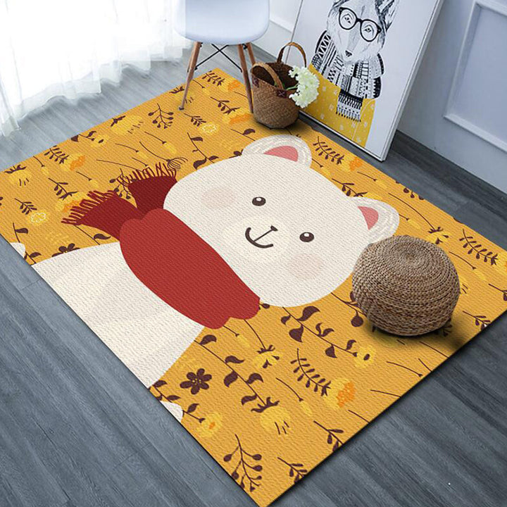 Stornfield | Beautiful Cartoon Animal Pattern Fish Rug Multicolored Kids' Rug Polyester Washable Non-Slip Pet-Friendly Rug for Kids' Room