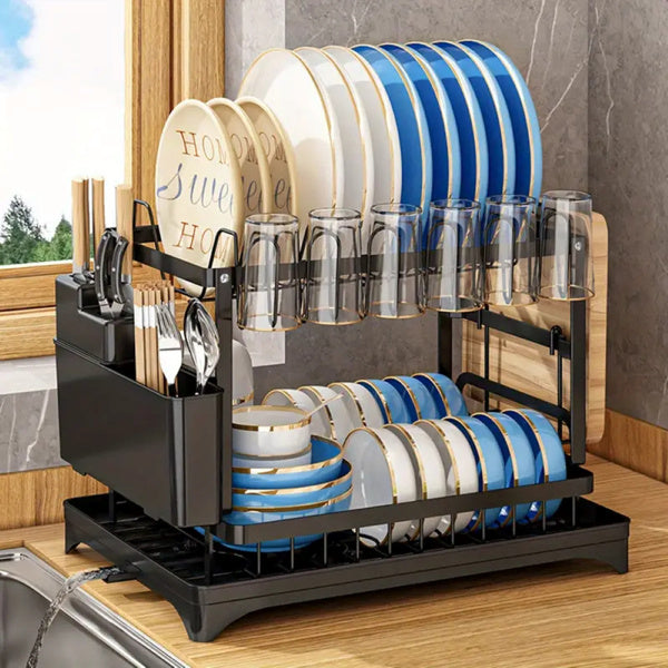 2-tier drying rack with draining board. | Stornfield