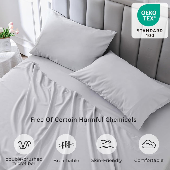 4-Piece Soft Cooling Queen Size Sheets: 14" Deep Pocket, Luxury Hotel-Grade, Shrinkage and Fade Resistant, Easy Care Bed Sheet Set | Stornfield