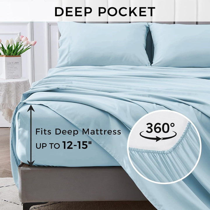4-Piece Soft Cooling Queen Size Sheets: 14" Deep Pocket, Luxury Hotel-Grade, Shrinkage and Fade Resistant, Easy Care Bed Sheet Set | Stornfield