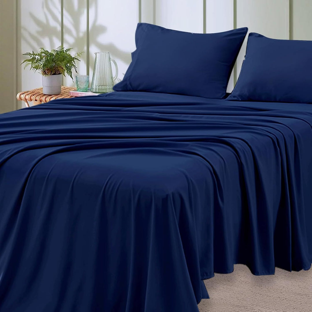 4-Piece Soft Cooling Queen Size Sheets: 14" Deep Pocket, Luxury Hotel-Grade, Shrinkage and Fade Resistant, Easy Care Bed Sheet Set | Stornfield