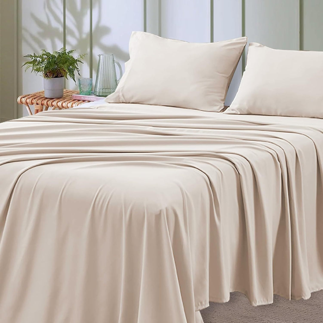 4-Piece Soft Cooling Queen Size Sheets: 14" Deep Pocket, Luxury Hotel-Grade, Shrinkage and Fade Resistant, Easy Care Bed Sheet Set | Stornfield