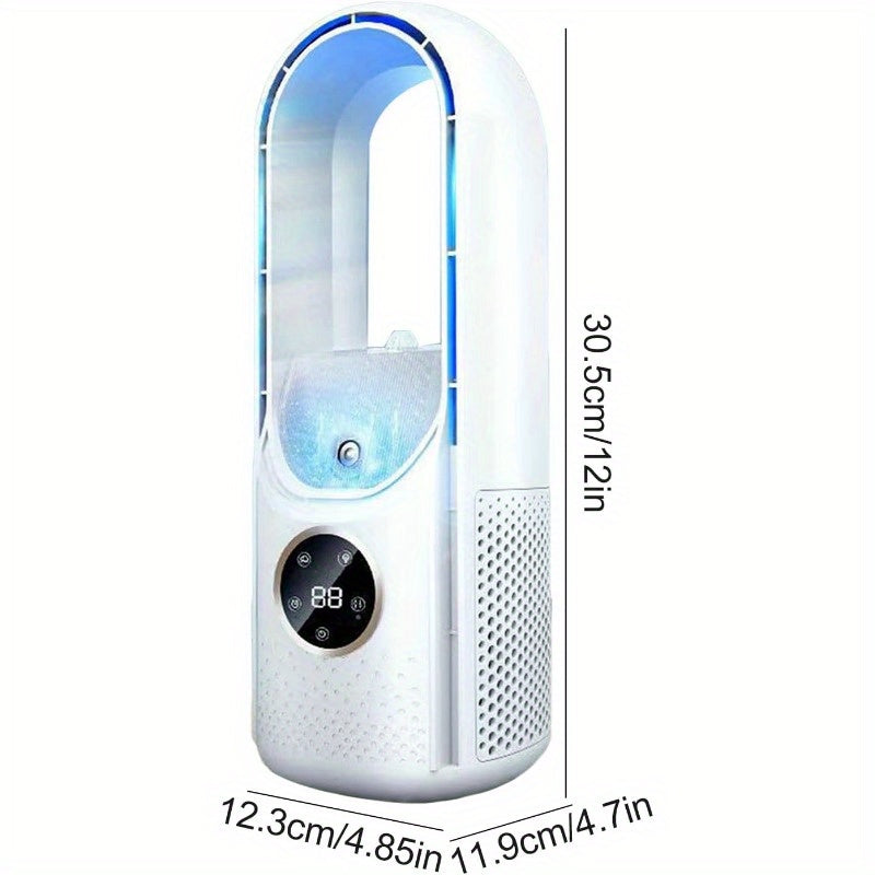 Portable Bladeless Air Conditioning Fan with Nightlight – 6 Speed Humidifier and Purifier, Quiet USB Desktop Cooler for Bedrooms and Rooms | Stornfield