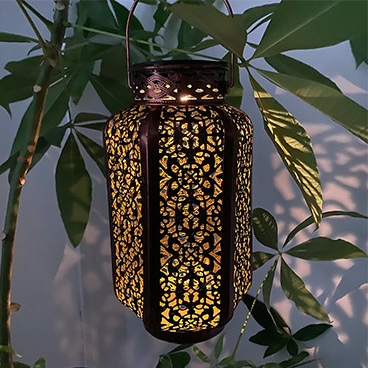 Modern Art Deco Solar Waterproof Hexagonal Lantern Iron LED Outdoor Light For Garden | Stornfield