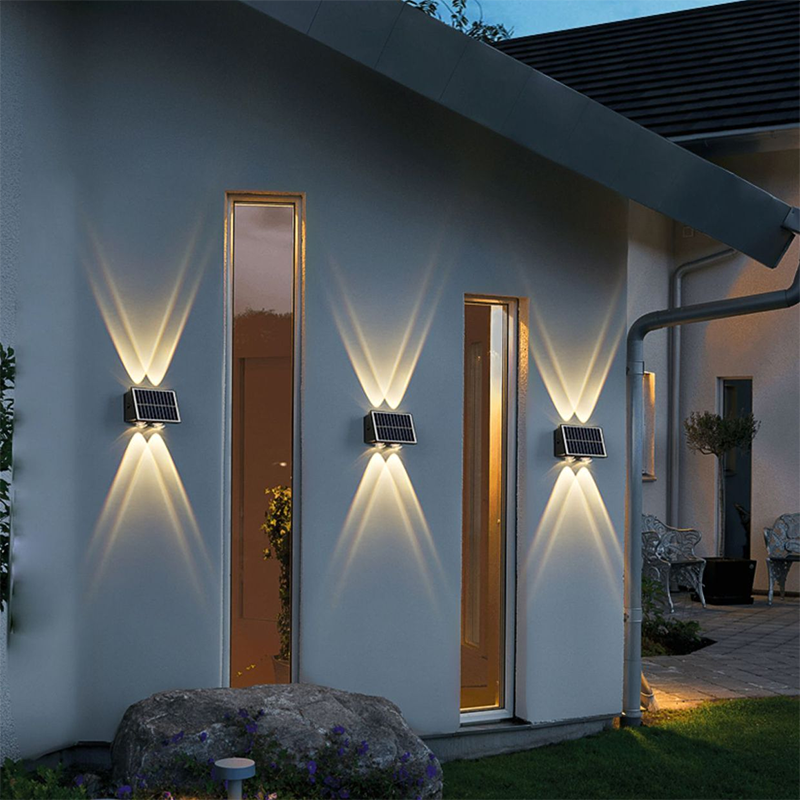 Stornfield | Simplicité Moderne Lampe Murale LED Rectangulaire ABS PMMA Étanche Solaire Pour Patio Extérieur