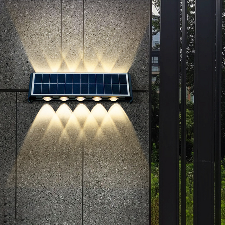 Stornfield | Simplicité Moderne Lampe Murale LED Rectangulaire ABS PMMA Étanche Solaire Pour Patio Extérieur
