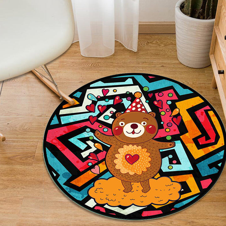 Stornfield | Colorful Polyester Rug with Cartoon Animal and Multicolor Fish Pattern, Washable and Non-Slip Kids' Rug, Ideal for Children's Room